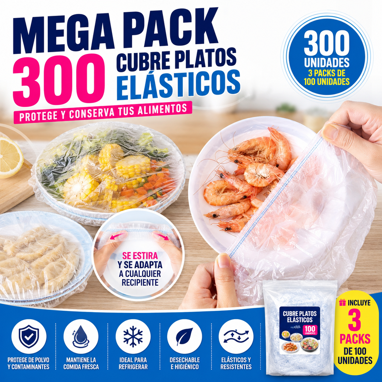 MEGA PACK 300 CUBRE PLATOS