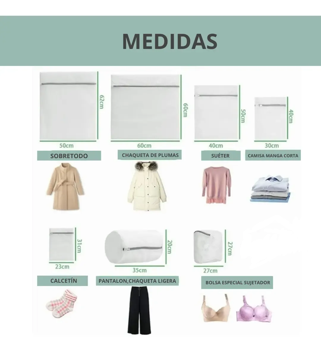 SET 7 BOLSAS PARA LAVADORA