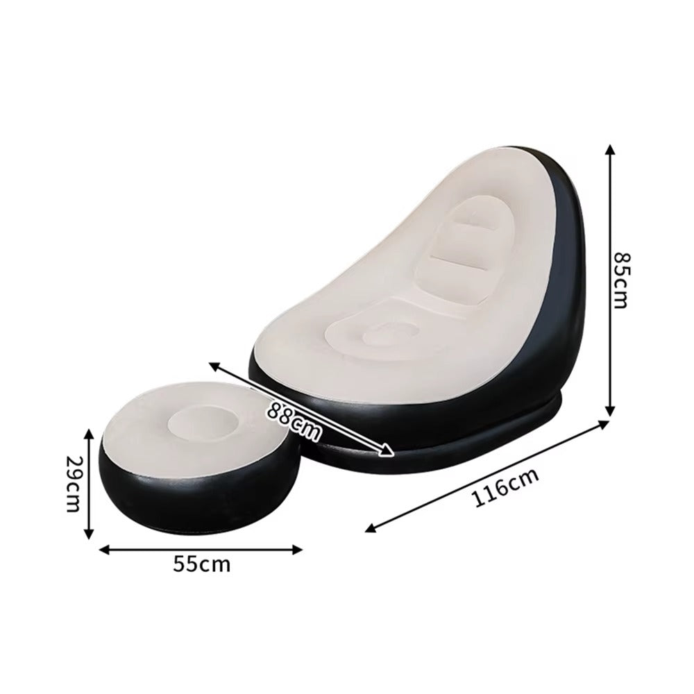 SOFÁ INFLABLE CON APOYA PIES