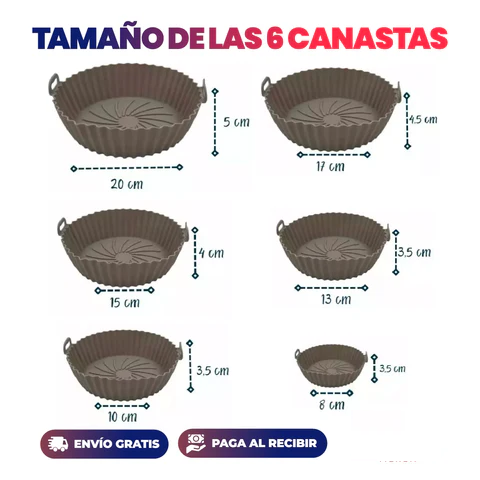 PACK 6 CANASTAS DE SILICONA