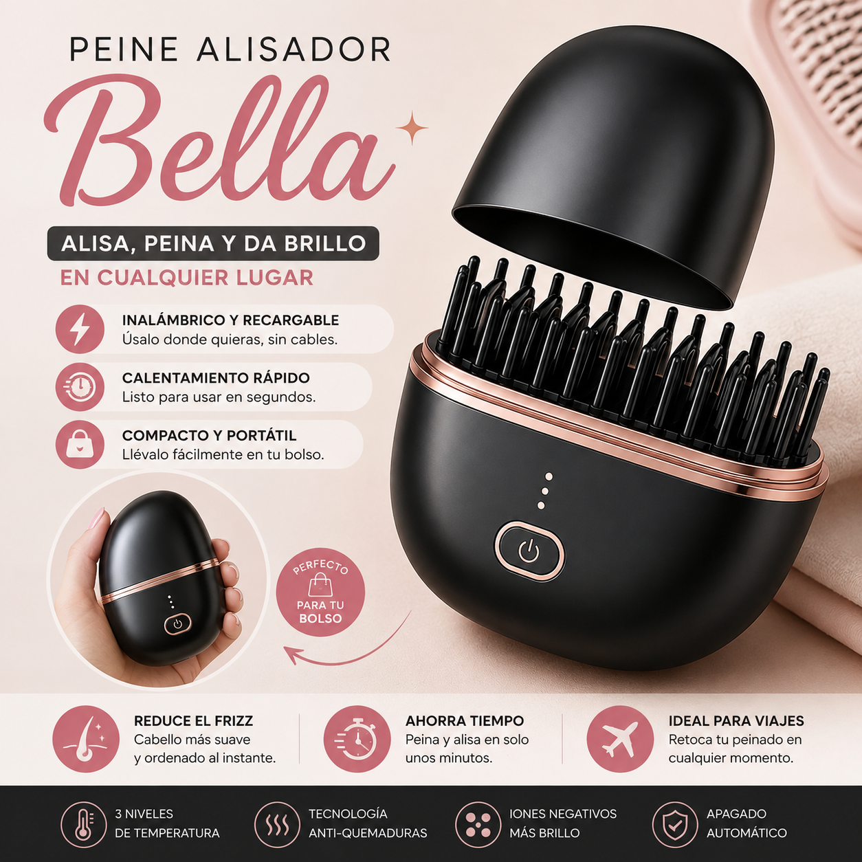 T - PEINE COMPACTO DIGITAL ALISADOR