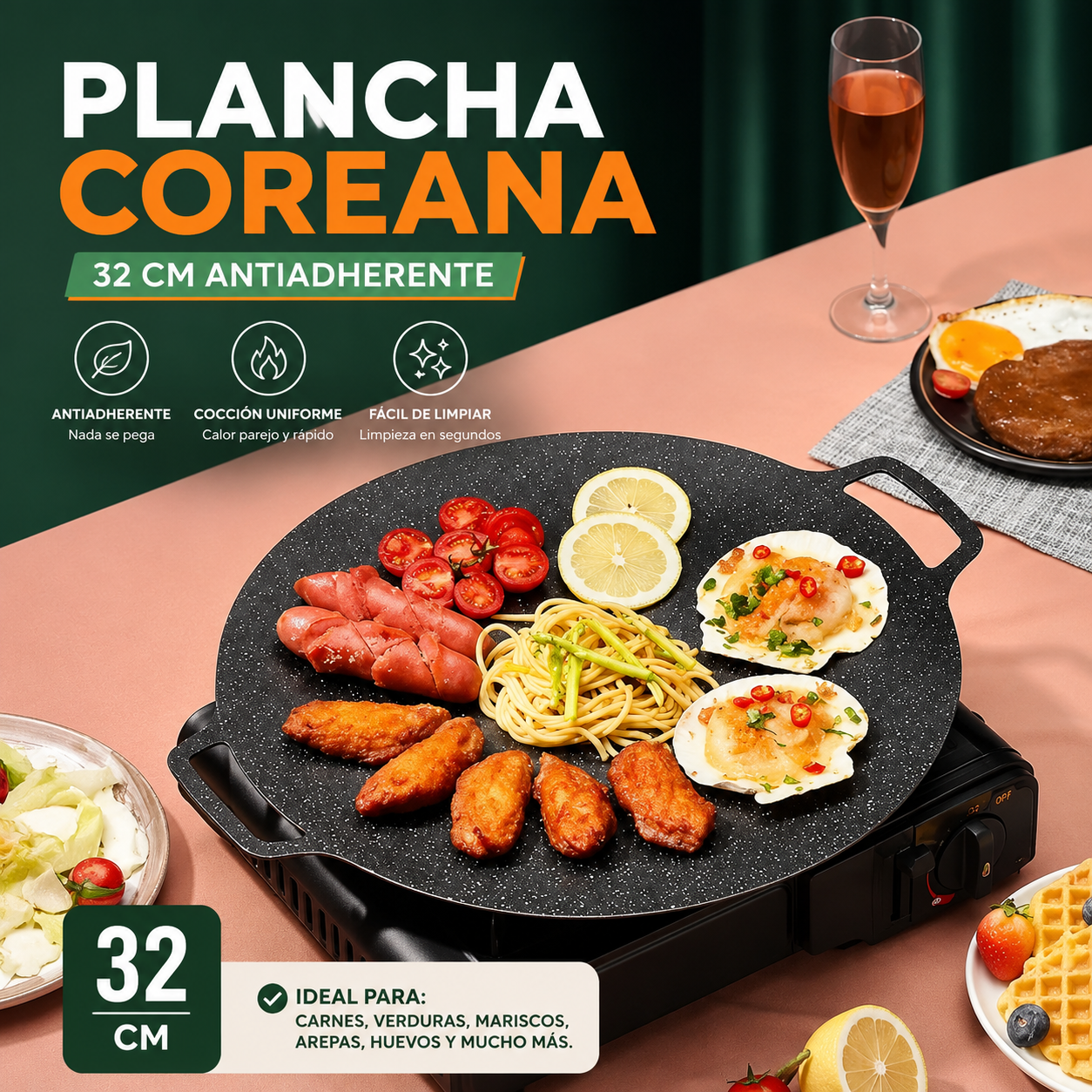 PLANCHA COREANA 32 CM