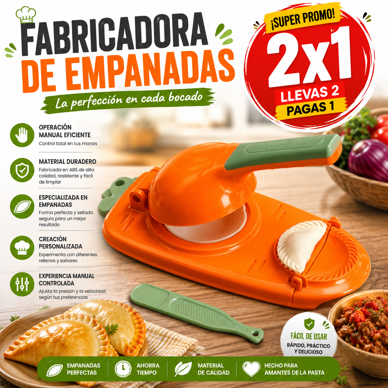 FABRICADORA DE EMPANADAS 2X1