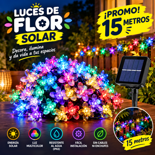 LUCES DE FLORES SOLAR 15M