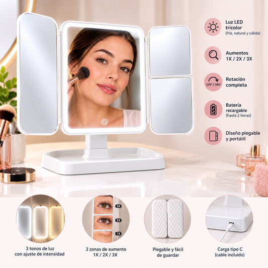 ESPEJO LED MAQUILLAJE