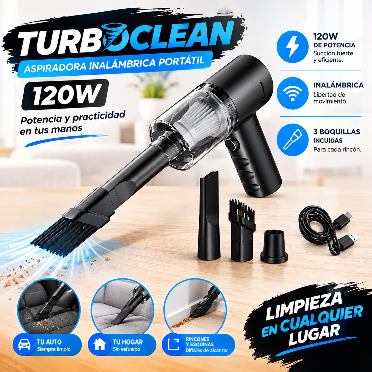 ASPIRADORA DE MANO TURBOCLEAN